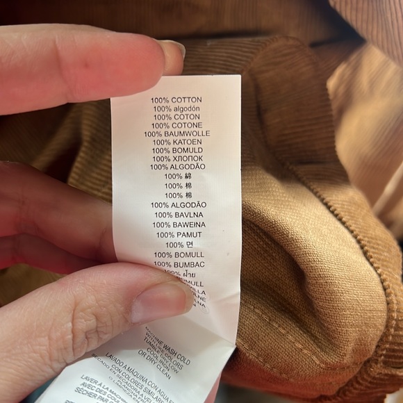 Michael Kors Long Sleeve Button Down Up Shirt Jacket Brown Corduroy Mens Size L - Picture 8 of 8